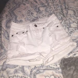 white jean shorts